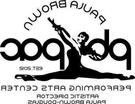 Paula Brown Performing Arts Center Logo with Graphic of Dance Doing a Split